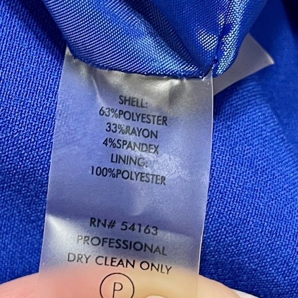 Calvin Klein Ruffled Sheath Dress Royal Blue Size 6 Small - Picture 9 of 10